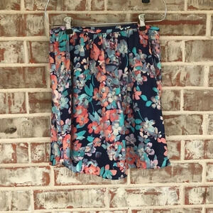 Lauren Conrad Navy Floral Mini Skirt
